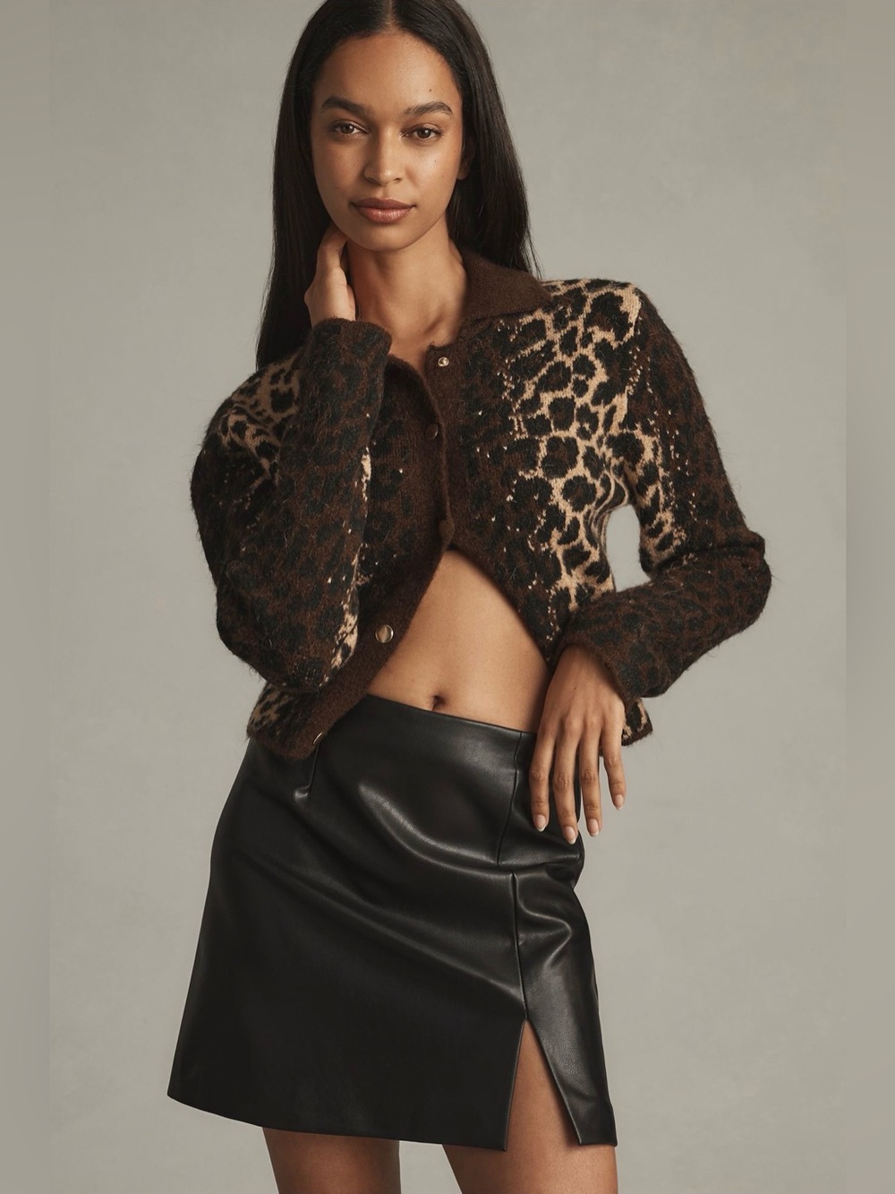 Anthropologie Maeve Gemma Faux Leather Mini Skirt